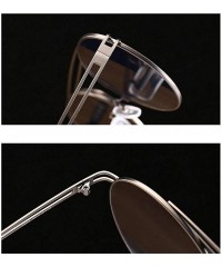 Oval Small Oval Vintage Sun Glasses Retro Punk Metal Frame Color Tinted Shades - Silver - CQ18LNTM58Z $15.87