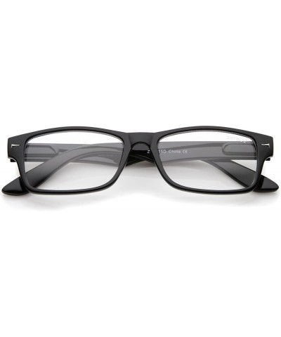 Rectangular Casual Horn Rimmed Clear Lens Rectangular Glasses 51mm - Black / Clear - CA12MYYW3CY $7.23