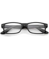Rectangular Casual Horn Rimmed Clear Lens Rectangular Glasses 51mm - Black / Clear - CA12MYYW3CY $7.23