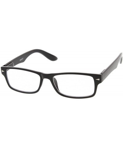 Rectangular Casual Horn Rimmed Clear Lens Rectangular Glasses 51mm - Black / Clear - CA12MYYW3CY $18.56