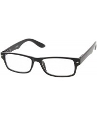 Rectangular Casual Horn Rimmed Clear Lens Rectangular Glasses 51mm - Black / Clear - CA12MYYW3CY $7.23