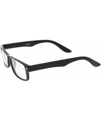 Rectangular Casual Horn Rimmed Clear Lens Rectangular Glasses 51mm - Black / Clear - CA12MYYW3CY $7.23