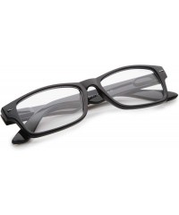 Rectangular Casual Horn Rimmed Clear Lens Rectangular Glasses 51mm - Black / Clear - CA12MYYW3CY $7.23