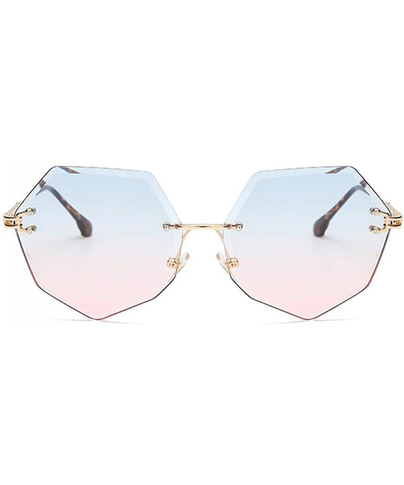 Rimless Polarized Sunglasses for Women- Rimless Sunglasses- Cut Shape Retro Glasses- UV Protection Safety Glasses - CN199CUQ0...
