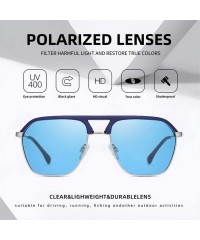 Rimless Rimless Polarized Gradient Lens Sunglasses for Men Driving Sun Glasses UV400 - C2blue - CX199HQ9D32 $10.99