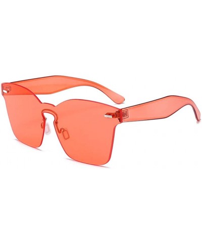 Semi-rimless Rimless Square Sunglasses Women Oversized Shades Sun Glasses Eyewear Female Girls Pink Sunglass Glasses - 9 - CZ...