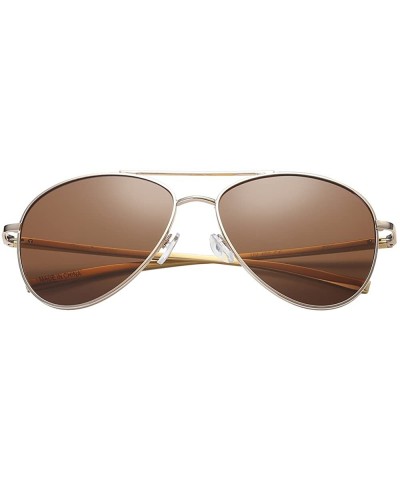 Wayfarer Classic Polarized Ultra Light Flex Hinge Aluminum Aviator Sunglasses - Aluminum Gold - Polarized Brown - CZ188X4MGZ0...