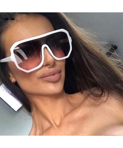 Oversized One Lens Oversized Square Sunglasses Men Women Fashion Shades C1 Black Black - C1 Black Black - CH18YR79STT $9.55