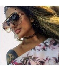 Oversized One Lens Oversized Square Sunglasses Men Women Fashion Shades C1 Black Black - C1 Black Black - CH18YR79STT $19.91