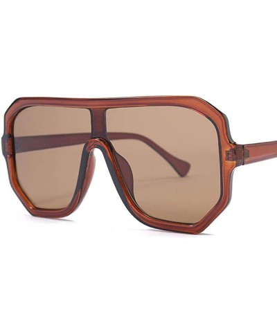 Oversized One Lens Oversized Square Sunglasses Men Women Fashion Shades C1 Black Black - C1 Black Black - CH18YR79STT $19.91