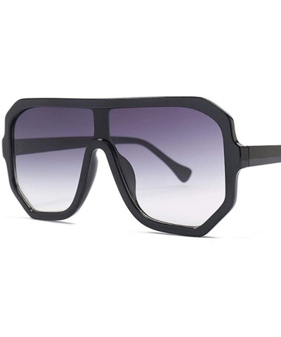 Oversized One Lens Oversized Square Sunglasses Men Women Fashion Shades C1 Black Black - C1 Black Black - CH18YR79STT $19.91