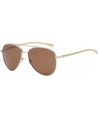 Wayfarer Classic Polarized Ultra Light Flex Hinge Aluminum Aviator Sunglasses - Aluminum Gold - Polarized Brown - CZ188X4MGZ0...