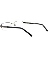 Rectangular Reading Glasses Magnified Lens Half Rim Rectangular Spring Hinge - Gunmetal - CT1889A5Q3E $11.66