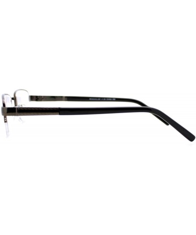 Rectangular Reading Glasses Magnified Lens Half Rim Rectangular Spring Hinge - Gunmetal - CT1889A5Q3E $11.66