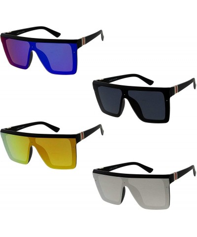 Rimless Fashion Oversize Siamese Lens Sunglasses Women Men Succinct Style UV400 - CX1983HHXC4 $63.80