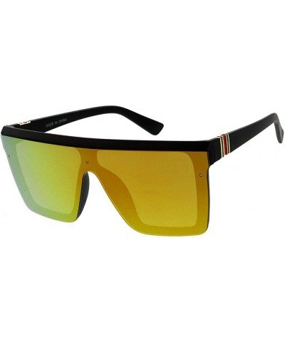 Rimless Fashion Oversize Siamese Lens Sunglasses Women Men Succinct Style UV400 - CX1983HHXC4 $43.11