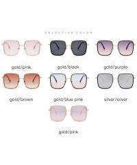 Square Oversized Sunglasses for Women Square Glasses UV400 Outdoor Sun Protection Glasses-7 Colors - Gold&purple - CT18QO44TG...