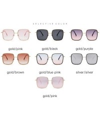 Square Oversized Sunglasses for Women Square Glasses UV400 Outdoor Sun Protection Glasses-7 Colors - Gold&purple - CT18QO44TG...