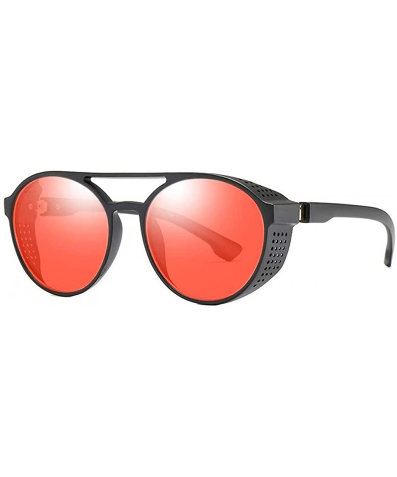 Cat Eye Street Fashion Cat Eye Shade Sunglasses Integrated Stripe Vintage Glasses - Red - CF18TH3TNSG $7.39