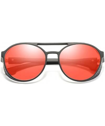 Cat Eye Street Fashion Cat Eye Shade Sunglasses Integrated Stripe Vintage Glasses - Red - CF18TH3TNSG $7.39