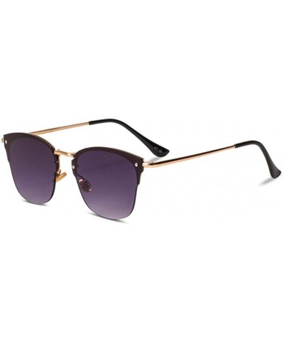 Rimless Sunglasses for Women UV400 Protection Fishing and Driving Metal Frame Rimless Square Sunglasses - Black - CM18WU5SE6E...