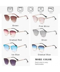Rimless Sunglasses for Women UV400 Protection Fishing and Driving Metal Frame Rimless Square Sunglasses - Black - CM18WU5SE6E...