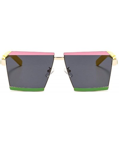 Square New Style 2020 Sunglasses For Women Men Brand Designer Hot Men's Punk Hip Hop Sunglass UV400 - Pink&green - CO1947GOL0...