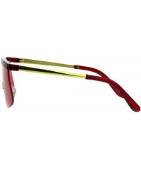 Goggle Vintage Goggle Style Sunglasses 80's Fashion Half Rim Shield Shades UV 400 - Red - CF18I9Q4QZ4 $9.08