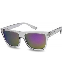 Rimless Classic Square Transparent Frame Sunglasses Mirrored Retro Sport Fashion Shades - Clear Grey Frame - Purple - CF18ICC...