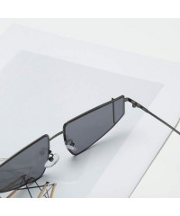 Rectangular Sunglasses - Irregular Shape Frame Sun Glasses for Men/Women Unisex Retro Vintage Style Street Beat Eyewear - CS1...