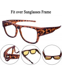 Sport Fit Over Sunglasses for Prescription Glasses with Magnetic Clip on Lens - Amber Leopard - C0199ZMZZD0 $23.70