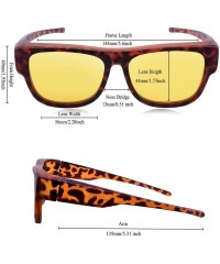 Sport Fit Over Sunglasses for Prescription Glasses with Magnetic Clip on Lens - Amber Leopard - C0199ZMZZD0 $23.70