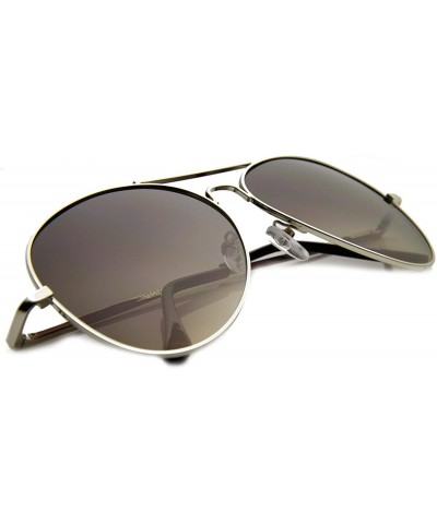 Aviator Classic Tear Drop Spring Temple Wire Metal Aviator Sunglasses 58mm - Silver Lavender - C011XN6RR33 $9.38