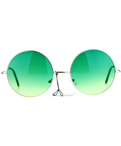 Oversized Hippie Oceanic Gradient Large Circle Lens Sunglasses - Green - CW12IGSQZYT $21.95