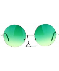 Oversized Hippie Oceanic Gradient Large Circle Lens Sunglasses - Green - CW12IGSQZYT $14.04