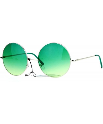 Oversized Hippie Oceanic Gradient Large Circle Lens Sunglasses - Green - CW12IGSQZYT $14.04