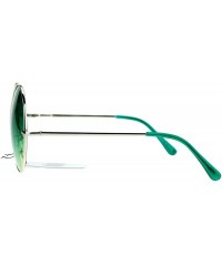 Oversized Hippie Oceanic Gradient Large Circle Lens Sunglasses - Green - CW12IGSQZYT $14.04