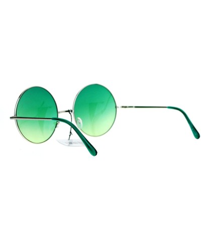 Oversized Hippie Oceanic Gradient Large Circle Lens Sunglasses - Green - CW12IGSQZYT $14.04