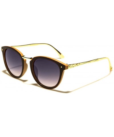 Round Etched Sunglasses - Brown - CW18DNGZXG0 $17.26