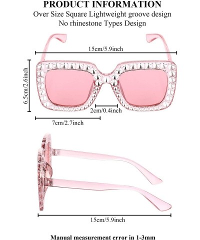 Oversized Oversize Square Sparkling Sunglasses Pieces - CA18AQTC9Y9 $12.61