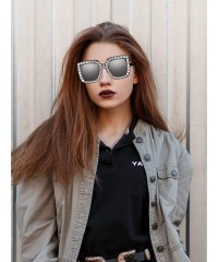 Oversized Oversize Square Sparkling Sunglasses Pieces - CA18AQTC9Y9 $12.61