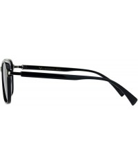 Rectangular Womens Rectangle Thin Horned Plastic Boyfriend Designer Sunglasses - Black Smoke - C418L3M90IT $7.82