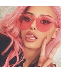 Cat Eye Fashion Women Clear Transparent Integrated UV Sunglasses Cat Eye Glasses - Yellow - C81840X3N2S $14.75