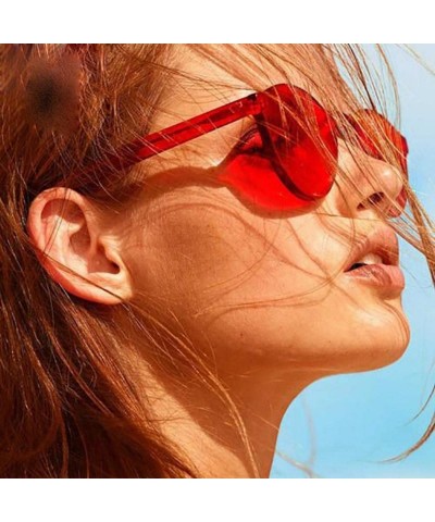 Cat Eye Fashion Women Clear Transparent Integrated UV Sunglasses Cat Eye Glasses - Yellow - C81840X3N2S $14.75