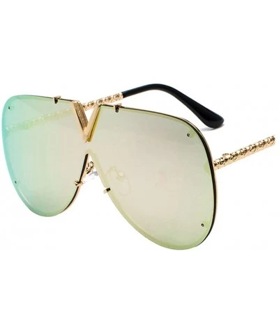 Oversized Luxury Sunglasses Men Women V-Shaped Trendy Driving Sunglasses UV400 Eyewear - C4-gold Frame Pink Film - C618X54YZ7...