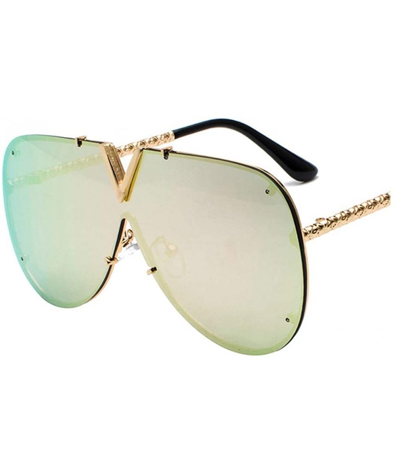 Luxury Sunglasses Men Women V-Shaped Trendy Driving Sunglasses UV400 Eyewear  - C4-gold Frame Pink Film - C618X54YZ7S