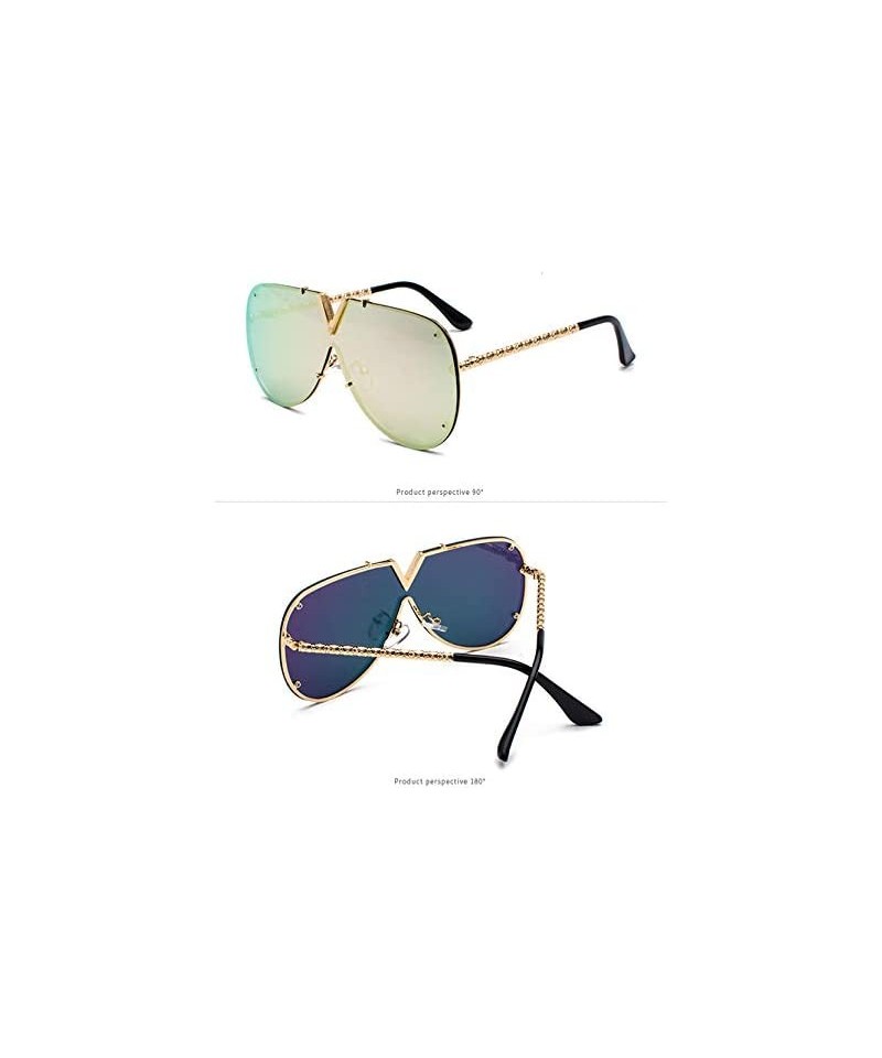 Luxury Sunglasses Men Women V-Shaped Trendy Driving Sunglasses UV400 Eyewear  - C4-gold Frame Pink Film - C618X54YZ7S
