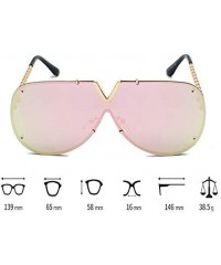 Oversized Luxury Sunglasses Men Women V-Shaped Trendy Driving Sunglasses UV400 Eyewear - C4-gold Frame Pink Film - C618X54YZ7...