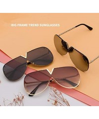 Oversized Luxury Sunglasses Men Women V-Shaped Trendy Driving Sunglasses UV400 Eyewear - C4-gold Frame Pink Film - C618X54YZ7...