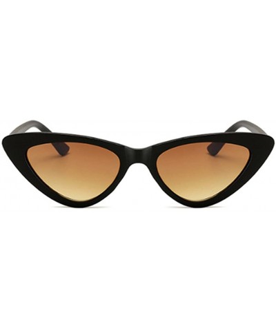 Oval Men Women Vintage Sunglasses Cat Eye Luxury Brand Designer Summer Style Retro Small - Brown - CH18G45XIRY $25.96